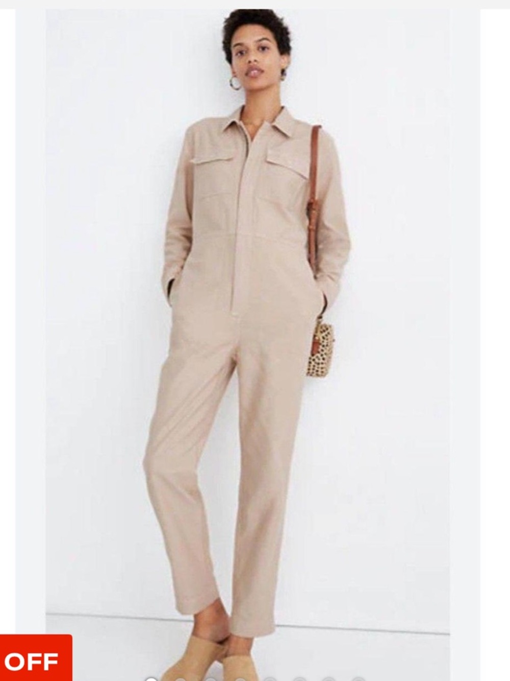 Madewell Cream-Beige-Blush Jumpsuit XS